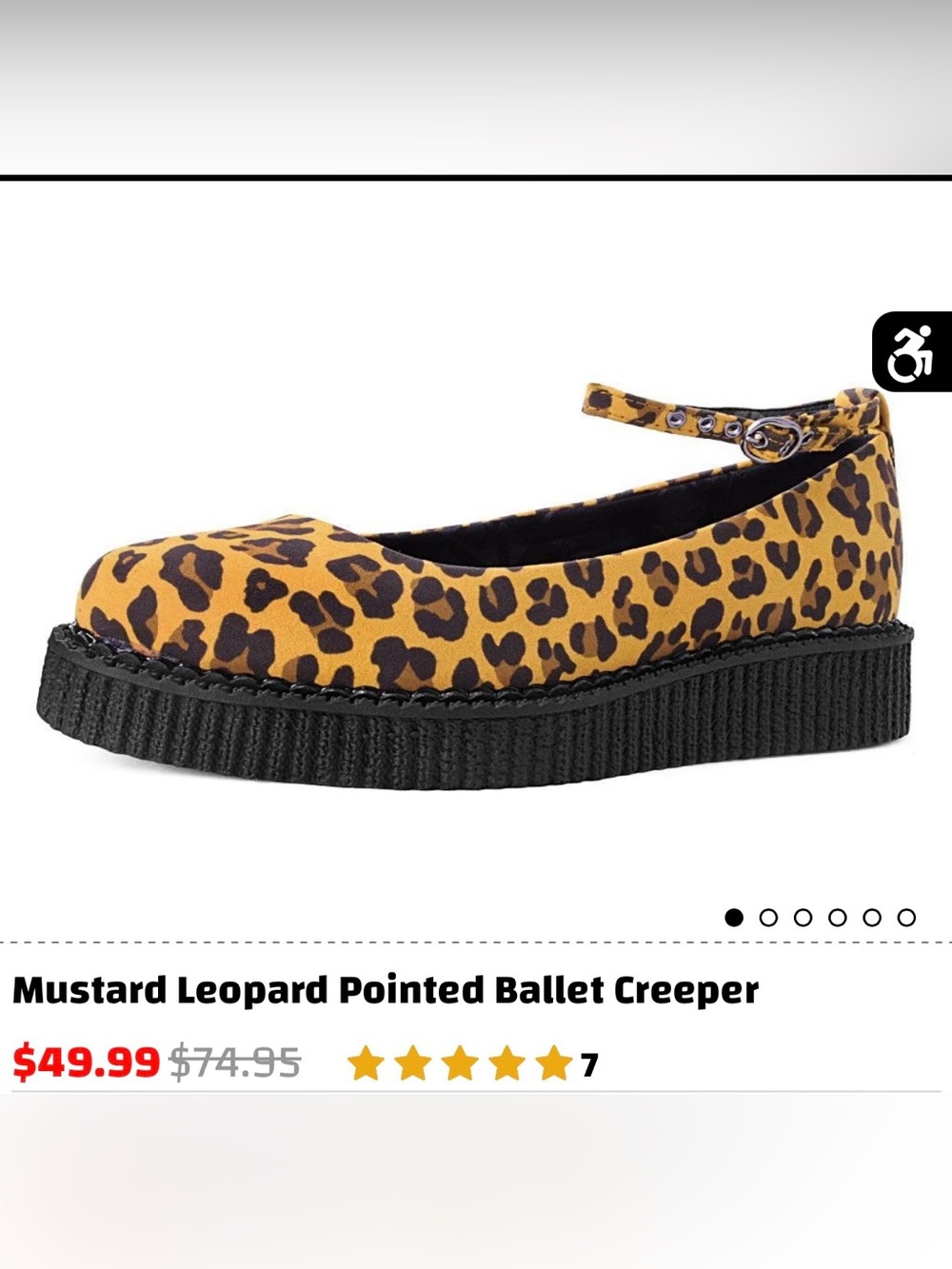 tuk Mustard Leopard Pointed Ballet Creeper Flats